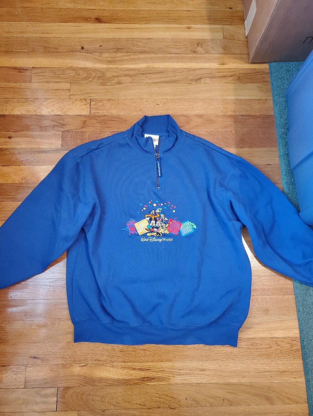 Disney Royal Blue Half-Zip Sweatshirt with Mickey & Friends